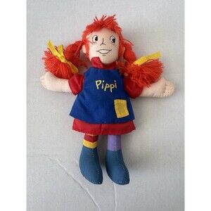 Vintage Pippi Longstocking Plus Soft Toy Doll Rare 7” Sweden Excellent Condition